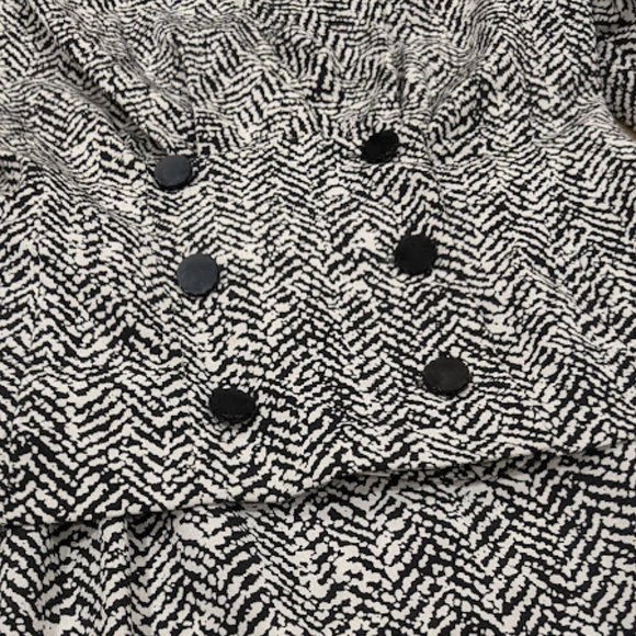 Vintage George Simonton Skirt Suit Black & White Patterned - Picture 6 of 10